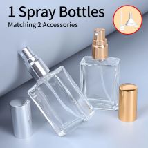 1 Stück, 2 Zubehörteile, 15 ml, Klarglas-Sprühflasche mit feinem Nebel, 1 Sprühflasche, 1 Trichter, 1 Spender, göttlich