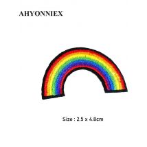 Cheap 5PCS Small Rainbow Embroidered Patch for Clothes Iron On Patch for Dress Jacket Jeans Stickers DIY Clothing Accessories