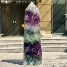 Natural Fluorite Crystal Column Magic Wand Obelisk Point Earth Healing