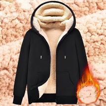 Felpa alla moda cappotto tasche frontali cerniera calda giacca di lana di agnello uomo e donna inverno colore puro felpa con cappuccio Cardigan foderato in peluche