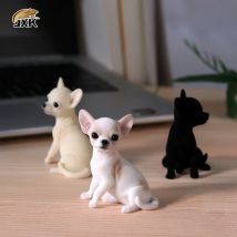 Mr.Z JXK Harz PVC Miniatur Tiermodell Chihuahua Niedlicher Welpe Hund Modell Spielzeug passend für Actionfigur Spielzeug Zubehör