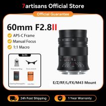 7artisans 60mm F2.8 Mark II APS-C Macro Lens For Sony E ZVE10 Nikon Z Z6II Fuji XF Canon RF R6 Micro 4/3 GH1/GH2 Leica T TL SL