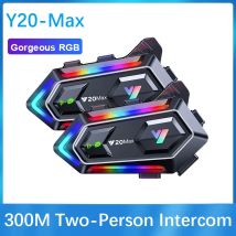 Y20 max motorrad helm bluetooth headset intercom rgb bunter lichteffekt v2.0 5,3 mah akku mit mischen ipx6 wasserdicht