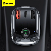 Baseus Trasmettitore FM Caricatore rapido per auto per telefono Bluetooth 5.0 Kit per auto Audio Lettore MP3 Caricatore di ricarica rapida 5A Modulatore FM