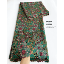 Allover Tschechische Steine Korea Voile Spitze Seidig Bestickte Afrikanische Guipure-Stoffe für Hochzeiten im Nahen Osten Beste Qualität