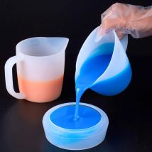 Tazza in silicone da 500 ml con scala a manico Colla in resina epossidica fai-da-te Pigmenti misti Strumenti per la creazione Riutilizzati Misurino morbido facile da pulire
