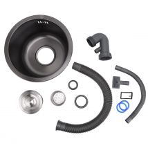 Mini runde Küchenspüle Bar Edelstahlbecken Einzelbecken mit Abflusszubehör für Zuhause