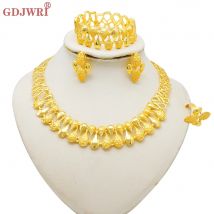 Gdjwri Luxus goldene Halskette Sets für Frauen Hochzeit Dubai afrikanischen neuesten Schmuck setzt indischen Schmuck Jubiläums geschenke