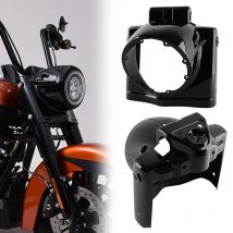Motorrad Helle Schwarz 7'' Runde Front Scheinwerfer Verkleidung Nacelle Abdeckung Für Harley Touring Road King 2014-Up