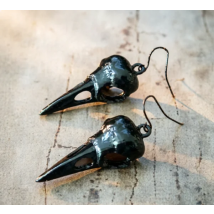 Gothic Black Raven Vogel Totenkopf Ohrring Punk Okkult Krähe Oddities Goth Schmuck