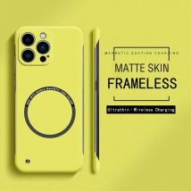 Rahmenlose magnetische für Magsafe Slim Hülle für iPhone 16 15 Pro Plus 15Pro 16Pro Max Wireless Charging Hard PC Matte Back Cover