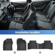 RHD for Toyota Prius 50Series (Hybrid Version) 2018-2022 Car Floor Mats Cargo Liner Trunk Pad TPE 3D Foot Mat Accessories BLACK