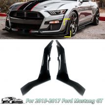 Schwarz glänzend für 2015–2022 Ford Mustang GT500 glänzend schwarz Frontstoßstange Ecke Winglet Splitter Auto dekoratives Zubehör