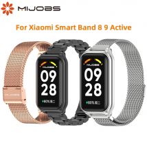 Pasek do Xiaomi Mi Band 8 9 aktywny bransoletka dla Xiaomi Smart Band 8 aktywny ze stali nierdzewnej metalowy Watchband Mi Band 8 aktywny