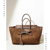 2025 Spring Summer New Suede Leather Handheld Tote Bag Unique Spacious Shoulder Crossbody Bag Women Commuting Versatile Handbag