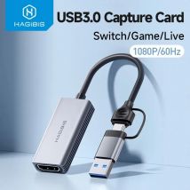 Hagibis USB 3.0 Video Capture Card HDMI-kompatibel zu USB/Typ-c Game Grabber Record Ms2130 für Switch Xbox PS4/5 Live Broadcast