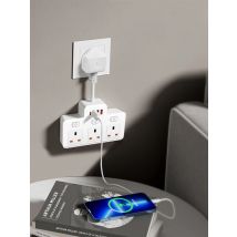 Power Strip UK AC Plug Wall Mounted Independent Switch Multitap Network Filter With USB Ports C Charging Network Filter Adapter