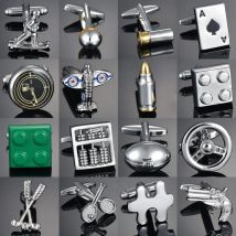 Classic French Shirt Cufflinks Quality Oval/Bullet/Horse/Pens Shaped Button Metal men's clothing accessories jewelry