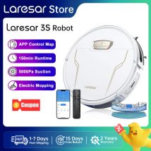 Laresar Evol 3S Odkurzacz Robotyczny 5000Pa Sterowanie Aplikacją Inteligentne Planowanie Bezprzewodowe Mycie do Domu Dywany Czyszczenie Sierści Zwierząt