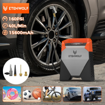 ETENWOLF ZEPHYR S5C Gonfiatore per pneumatici wireless Compressore per auto con ciclo di lavoro al 100% 160PSI e 15600mAh per pneumatici per auto SUV pick-up