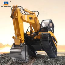 Huina 1535 1/14 RC Excavator Remote Control Truck with Lights Crawler Tractor Model Engineering Car Toys for Boys Christmas Gift