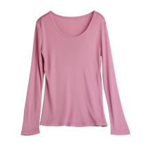 SuyaDream Women T shirt Natural Silk Long sleeves O neck Basic shirt 2025 FALL new white black Bottoming Top