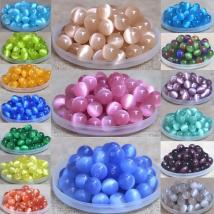 Perline di pietra naturale rosa pietra di luna bianca occhio di gatto per la creazione di gioielli perline distanziatrici sciolte lisce opale collana di braccialetti con ciondoli fai da te