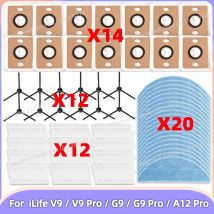 Kompatybilny z ( iLife V9 / V9 Pro / G9 / G9 Pro / A12 Pro ) Części do odkurzacza filtr szczotka boczna ściereczka mop worek na kurz akcesoria zamienne
