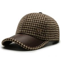 Modische karierte Baseballkappe für Damen, Winter, warm halten, winddicht, Street Wild Trend Cap