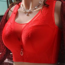 BHs für Frauen Bra lette Stickerei Dessous Draht kostenlos Push-up-BH CD-Tasse plus Größe BH Spitze BH Tops für Frauen sexy rote BHs