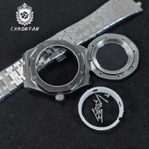 For AP Watch Parts 41mm NH34 NH35 NH36 Movement Transparent Back Sapphire Crystal AP Watch Case Modified Accessories Replacement