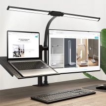 Lampada da scrivania a doppia testa singola con clip a LED Lampade da tavolo per computer dimmerabili Lampada da tavolo per architetto con luce per monitor per luci da lettura per ufficio