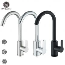 Rubinetto da cucina Rubinetti girevoli a 360° montati su piano Miscelatori Hnadle singoli per acqua calda fredda