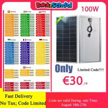 Panel słoneczny 100 W 200 W 18 V Sztywny panel słoneczny 25-letnie fotowoltaiczne ogniwo monokrystaliczne Ładowanie akumulatora 12 V