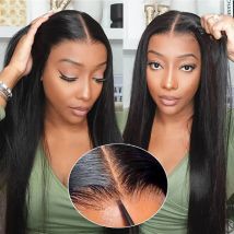 Wear and Go Glueless Wig Human Hair Pre Cut Ready to Wear 4x4 Lace Front Closure Wig Straight Glueless Wig Human Hair for Women