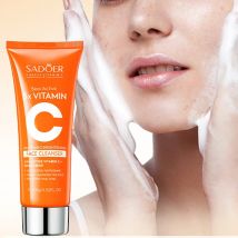SADOER Vitamin C Gesichtsreiniger, Gesichtswaschmittel, Schaumreiniger, Tiefenreinigung, feuchtigkeitsspendend, aufhellend, feuchtigkeitsspendend, Schönheits-Hautpflege