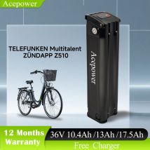 Für TELEFUNKEN Multitalent ZÜNDAPP Z510 Ebike Batterie Akku 36V 10,4 Ah 13Ah 17,5 Ah Silber Fisch Batterie für TELEFUNKEN Multitalent