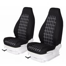 Juego de fundas de asiento de coche a rayas a cuadros, 2 piezas, Universal, se adapta a la mayoría de los coches, Fundas protectoras para la mayoría de los coches, camiones, furgonetas y SUV