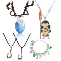Anime Film Prinzessin Moana Halskette Cosplay handgemachte geflochtene Leder Seil Halskette für Kinder Schmuck Requisiten Zubehör