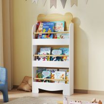 Libreria per bambini Aiyaplay a 3 livelli con design a forma di orso naturale