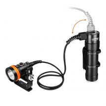 OrcaTorch D630 V2.0: 4600 Lumen USB-C Rechargeable Canister Dive Light with Goodman Handle for Cave, Wreck and Technical Diving