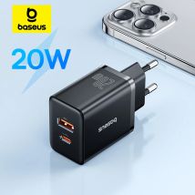 Baseus-cargador USB de 20W, compatible con tipo C PD, carga rápida, puerto USB Dual, cargador de teléfono portátil para iPhone 17 16 15 14 13 12 Pro Max