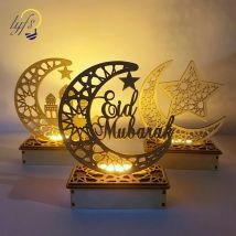 EID Mubarak Holz Anhänger Ramadan Dekoration Licht Islam Muslim Party Decor Eid Al Adha Ramadan Eid Ramadan Kareem Party Geschenke