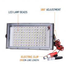 DC12V Luce di inondazione a LED 50W 100W Proiettore per esterni Faretto IP66 Riflettore di luce di emergenza impermeabile Luce a led portatile da 12 Volt