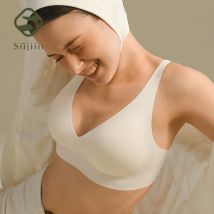 SUJIIN Sexy Nahtlose Drahtlose Bhs für Frauen Push-Up Gepolsterte Weiche Unterstützung Unsichtbare Lift V-ausschnitt Bralette Glatte Bh Weibliche MX208