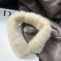Natural Mink Fur Small Scarf For Women Winter Luxury Warm Fur Scarf Double Sided Thickened Neck Warmer Genuine Mink Fur Scarves