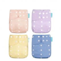 HappyFlute-pañales de bolsillo lavables y reutilizables para bebé, pañal ecológico absorbente, cubierta ajustable con estampado, gran oferta, 4 unidades por juego
