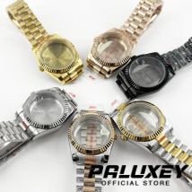 36mm 40mm Presidential Bracelet Waterproof Fluted Curved Watch Case for NH34 NH35 NH36 NH38 NH39 NH70 NH72 ETA2824 Movement