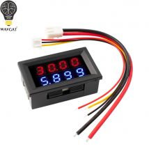 WAVGAT 0,28 Zoll Digital DC Voltmeter Amperemeter 4 Bit 5 Drähte DC 200V 10A Spannung Strom Meter Power Versorgung rot Blau Dual Display
