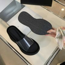2026 Sommer Damen-Sandalen: Neue transparente Keilabsatz-Plateau-Schuhe, modische Outdoor-Strandslipper, hochwertige Freizeitschuhe